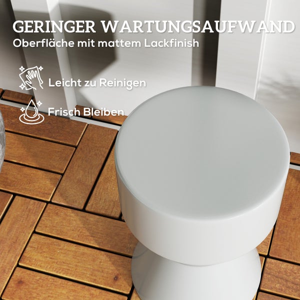 Outsunny Sitzhocker aus Keramik 120kg belastbar Ø33 x 45,5 cm Wetterfest Garten Hocker in Sanduhrform Beistelltisch Blumenhocker Fußhocker für Indoor Outdoor Camping Garten Balkon Hellgrau