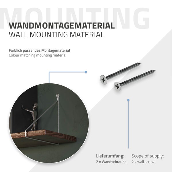 ML-Design 4 Stück Regalhalterung 250mm, Silber, Metall, Dreieckige Regalhalterungen, Schwebe Regalwinkel, Draht Wandhalterung, Regalträger für Wandmontage, Wandregal Wandkonsole Hängeregal Regalstütze