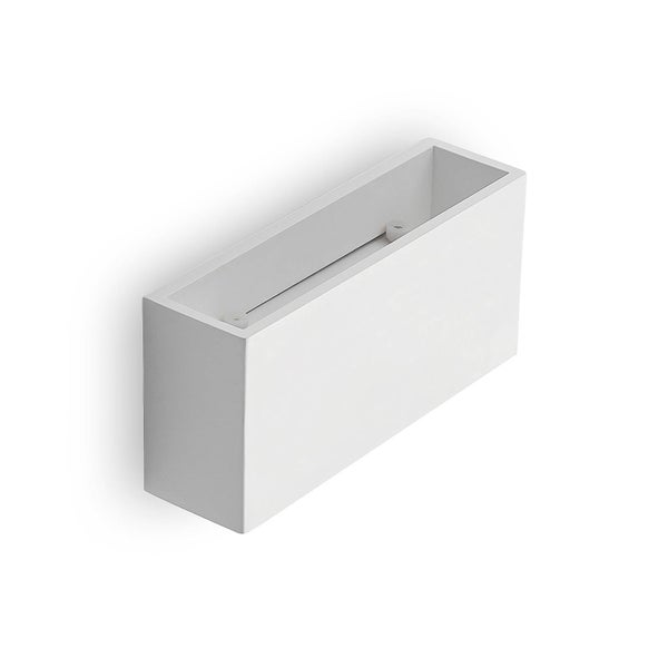 Moderne rechteckige Wandleuchte in Weiß aus Metall in minimalistischem Design.