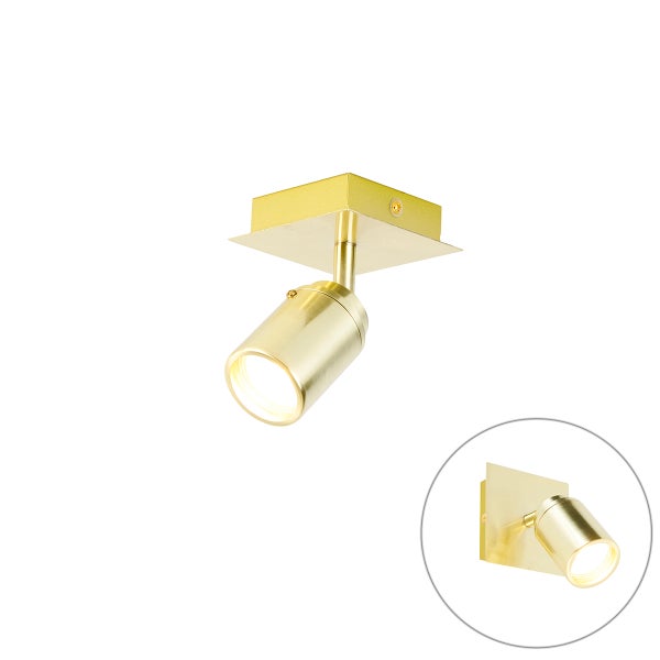Goldfarbener Deckenstrahler mit LED-Leuchtmittel
