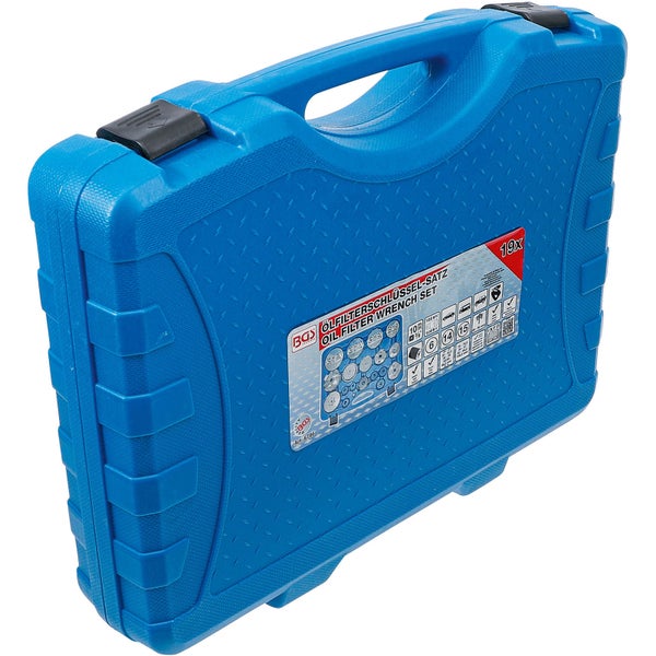 BGS Ölfilterschlüssel Satz im blauen Werkzeugkoffer