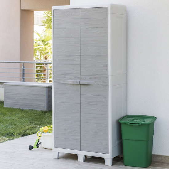 Toomax Woody's XL Geräteschrank hoch grau - Robuster Aufbewahrungsschrank für Garten und Werkstatt