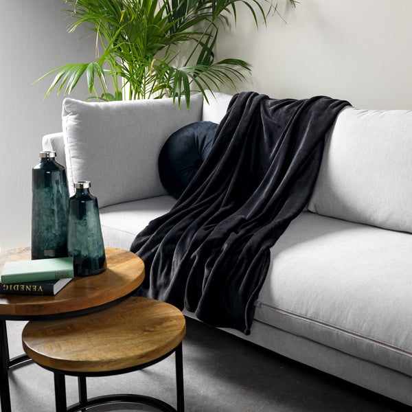 HARVEY - Wohndecke Fleece 150x200 cm - Raven - schwarz
