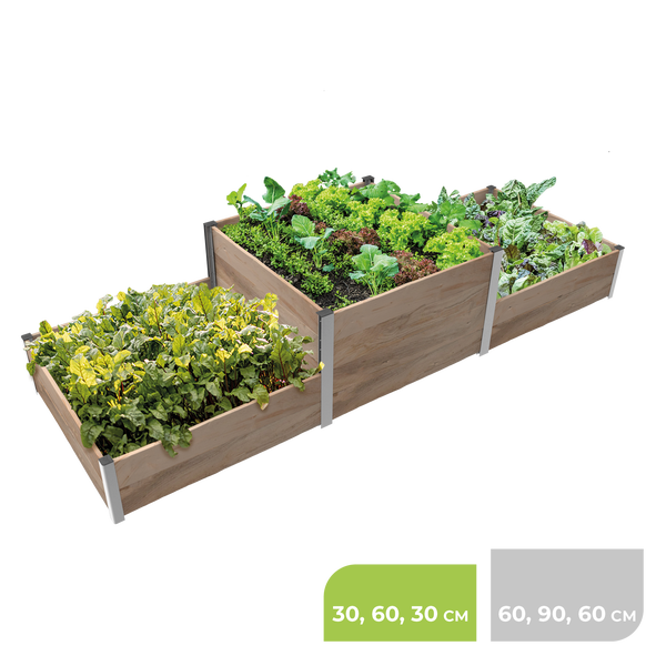 3m² Hochbeet ErnteMAXX in Siegerpodestform Höhe 30/60/30 cm