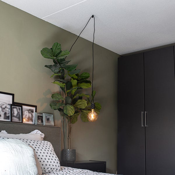 Design Hängelampe schwarz 1-Licht mit Stecker - Cavalux
