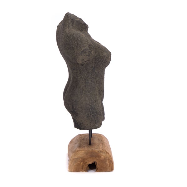 Skulptur  Femme 54cm, Beton auf Holzsockel grau