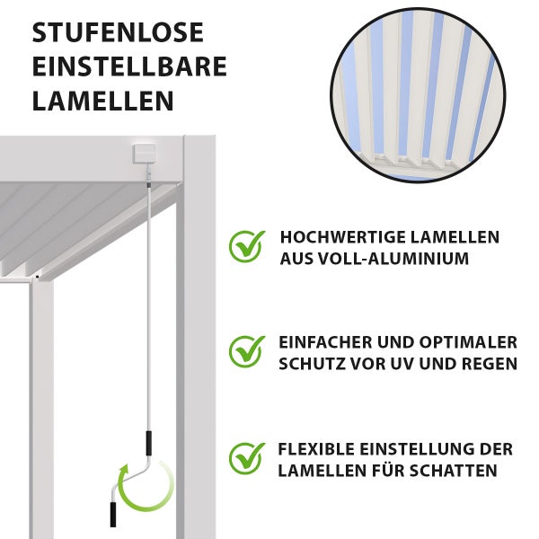 Weide Deluxe Plus Aluminium Pavillon 4 x 8 M Weiß Pergola Freistehend