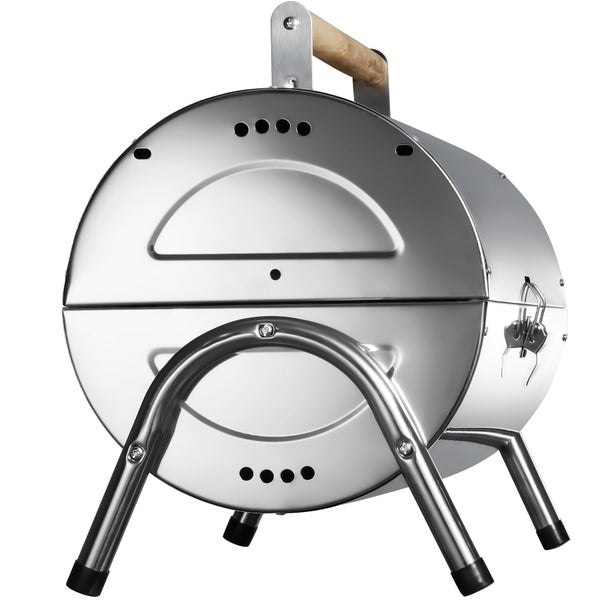 Klappgrill tectake  42 x 25 x 35 cm mit Doppel-Grillfläche silber