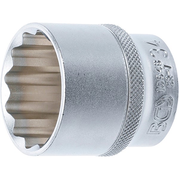 BGS Steckschlüssel-Einsatz Zwölfkant Antrieb Innenvierkant 12,5 mm (1/2) SW 34 mm - 10648
