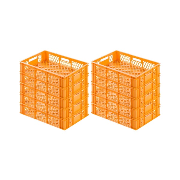 PROREGAL Eurobehälter Bäcker- und Konditorenkasten HxBxT 13 x 40 x 60 24 Liter Gelb-Orange Brötchenkiste stapelbare Bäckerkiste