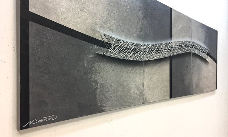 Das moderne Bild -Sound of Silence- 210x70x2 cm handgemaltes Unikat