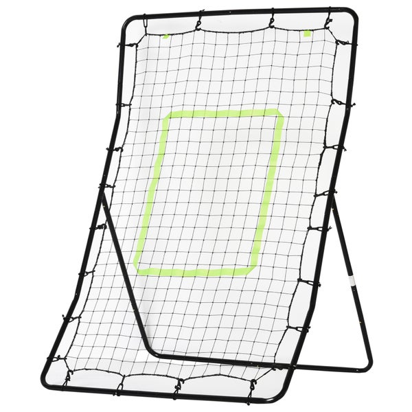 HOMCOM Kickback Rebounder, Rückprallwand Netz, 75x126cm, Stahl+PE, Schwarz