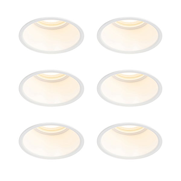 Set mit 6 Einbaustrahlern weiß GU10 50mm IP44 - Dept