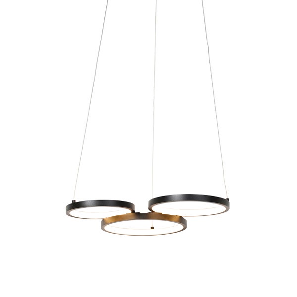 Runde LED-Hängeleuchte mit drei Ringen