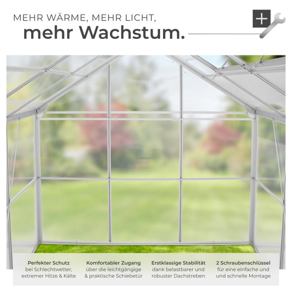 Gewächshaus mit Aluminiumrahmen und transparenten Wänden