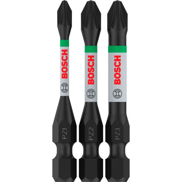 Bosch PRO Pozidriv Impact Bit PZ1 PZ2 PZ3 55 mm 3-tlg. - 2608521U57