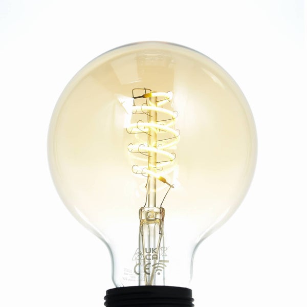 LUUMR LED E27 Smart Led Leuchtmittel G95 in Creme aus Glas (E27) - Home