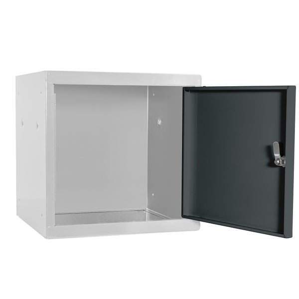 PROREGAL Mega Deal | 5x Schließfachwürfel Blocky mit Zylinderschloss + 2 Schlüssel | HxBxT 40x40x40cm | Lichtgrau/Anthrazitgrau | Tresor, Schließfach