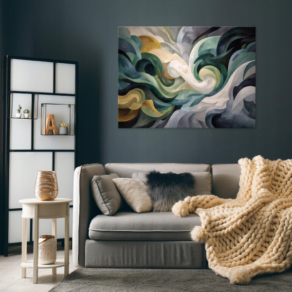 Leinwandbild Abstrakt Marmor Aquarell PP16232O4 Wandbilder Wohnzimmer Schlafzimmer 60x40 cm