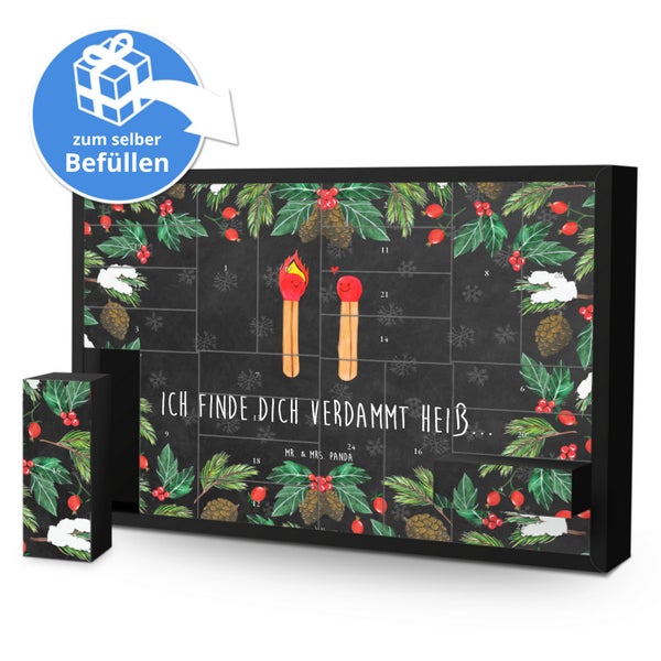 Mr. & Mrs. Panda Befüllbarer Adventskalender Streichhölzer - Schwarz