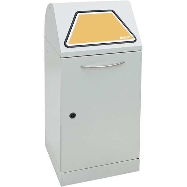 Mülltrennsystem mit herausnehmbarem Behälter und offener Tür