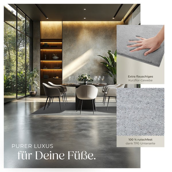 Kurzflorteppich tectake rutschfeste Unterseite verschiedene Größen und Farben 140 x 200 cm