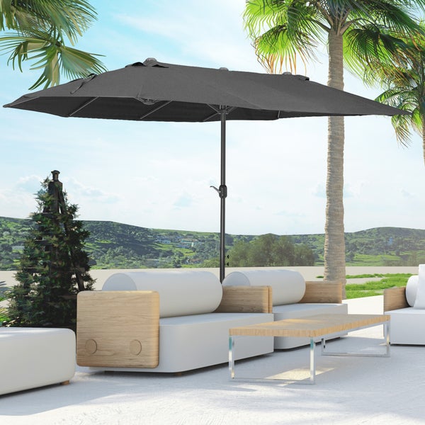 Outsunny Sonnenschirm, L460 x B270 x H240 cm, Stahl, Polyester, ABS, schwarz