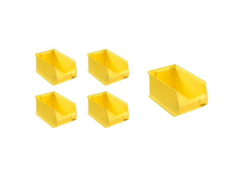PROREGAL SparSet 5 x Gelbe Sichtlagerbox 3.0 HxBxT 12,5 x 14,5 x 23,5 cm 2,8 Liter Sichtlagerbehälter Sichtlagerkasten