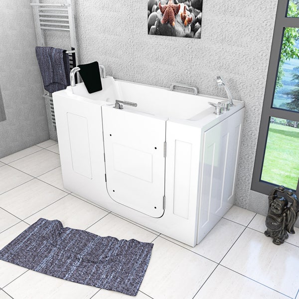 Sitzbadewanne Senioren Wanne mit Tür S07-B-R 140x76cm