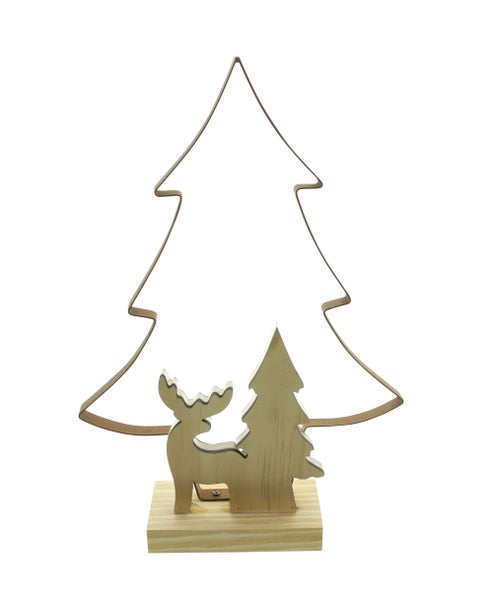 FRANK FLECHTWAREN | LED-Deko Metalltanne, 24,5 x 7 x 36 cm, TANNE, METALL, ACRYL,
