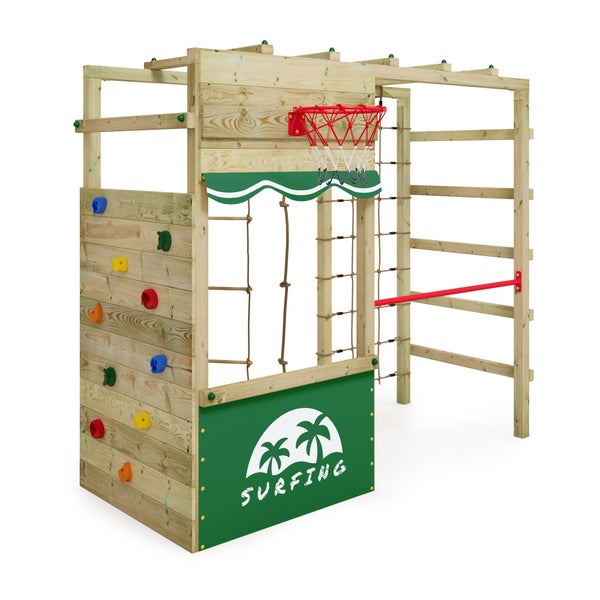 WICKEY Klettergerüst Spielturm Smart Action Gartenspielgerät mit Kletterwand und Spiel-Zubehör - grün