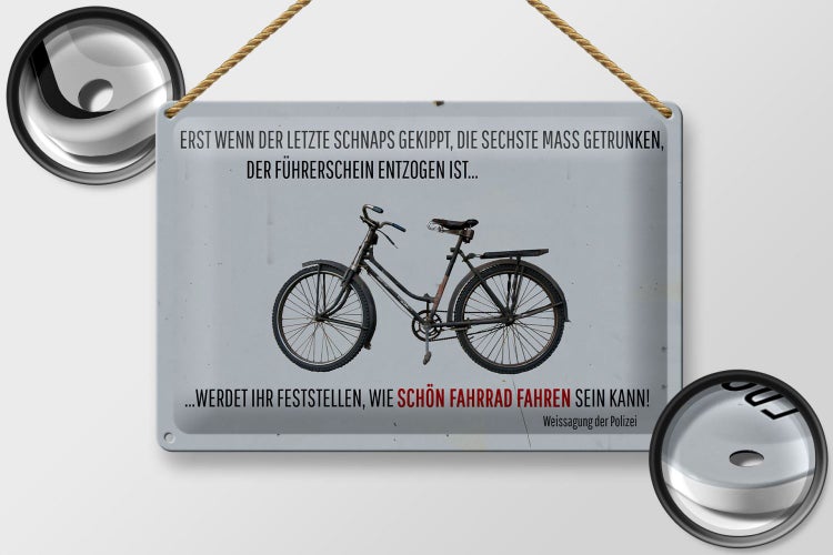 Blechschild Spruch 30x20cm Wenn der letzte Schnaps gekippt