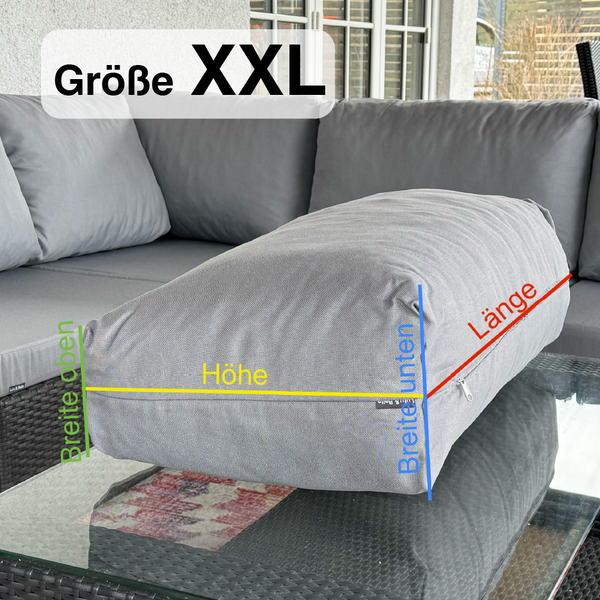 Lulu-Belle Rückenpolster Monaco Größe XXL | nach Maß – Individuelle Größe & Farbe | Perfekte Passform für Ihre Lounge | Maßgefertigte Rückenpolster | Länge bis 300 cm, Breite bis 40 cm, Höhe bis 100 cm