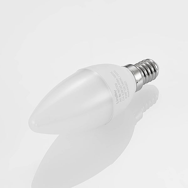Lindby LED-Kerzenlampe E14, 4,5 Watt, 470 Lumen, warmweiß 3000 Kelvin, opales Glas.