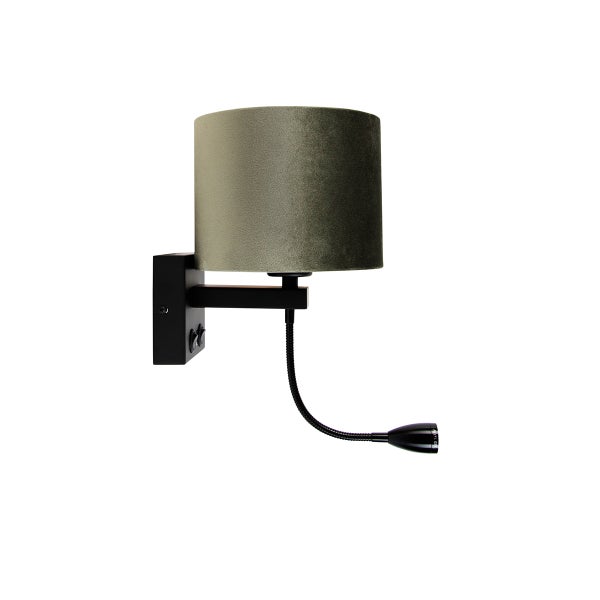 Wandleuchte mit Lampenschirm und flexiblem Lesearm