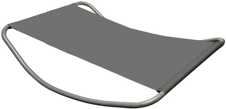 Gartenliege XXL Wippliege Sonnenliege in Grau | Extra groß ca. 200x130x32 cm robustes Metallgestell