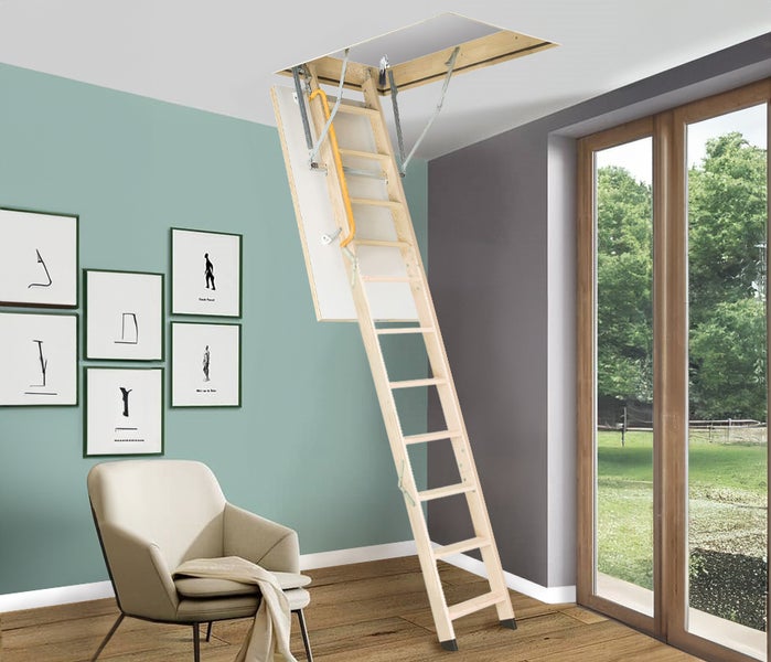 HandyStairs dachbodentreppe Profi+ – Bodenleiterkastengröße 120 x 70 cm – Höhe 315 cm – U-Wert 1,26 W/m²