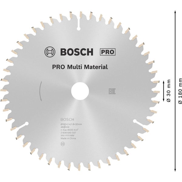 Bosch Kreissägeblatt Pro Multi Material, Durchmesser 180 mm