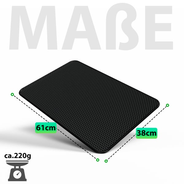 Rechteckige Katzentoilette Matte mit den Maßen 61 cm x 38 cm