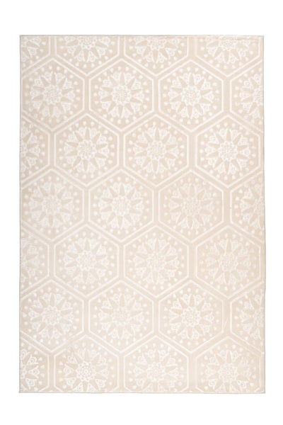 Kurzflor Teppich Blissique Creme Modern, Klassisch 80 x 150 cm