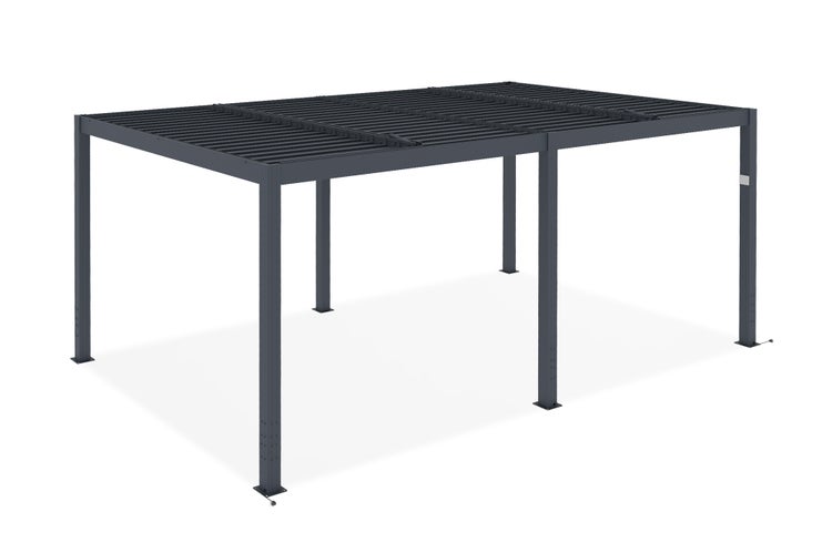 Pergola bioklimatisch aus graue Aluminium SANTA 5x3m - elektrisch verstellbares Lamellendach