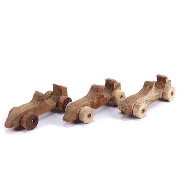 Skulptur Speedy Auto-Figur 30cm, Mahagoni Massivholz naturfarben
