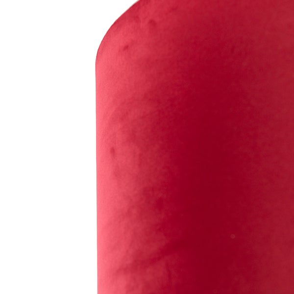 Samt Lampenschirm Rot 50/50/25 mit goldener Innenseite