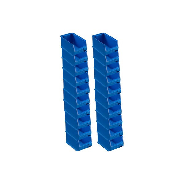 PROREGAL Trägersystem Graue Systemplatte mit 18 x Blauen Sichtlagerboxen 3.0 Maße H x B 50 x 100 cm Sichtlagerbox Sichtlagerbehälter