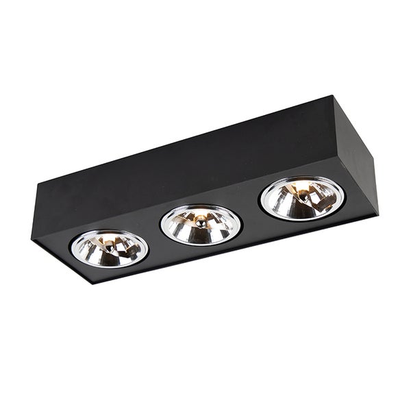 Schwarze Deckenleuchte mit drei Strahlern