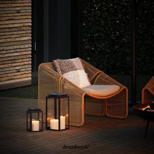 draadwerk® Laternen 2er Set | Gartenlaterne | Wohndekoration für Innen & Außen | Große Outdoor-Windlichter | Designer Dekoration für Wohnzimmer, Balkon & Garten (Schwarz)