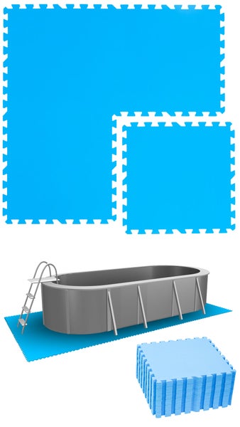 eyepower 5,6 m² Poolunterlage - 24 EVA Matten 50x50 - Outdoor Pool Unterlage - Unterlegmatten Set