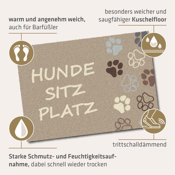 Akzente Feel Badematte mit Motiv in Braun Fußmatte 35 x 50 cm, rutschfest, saugfähig