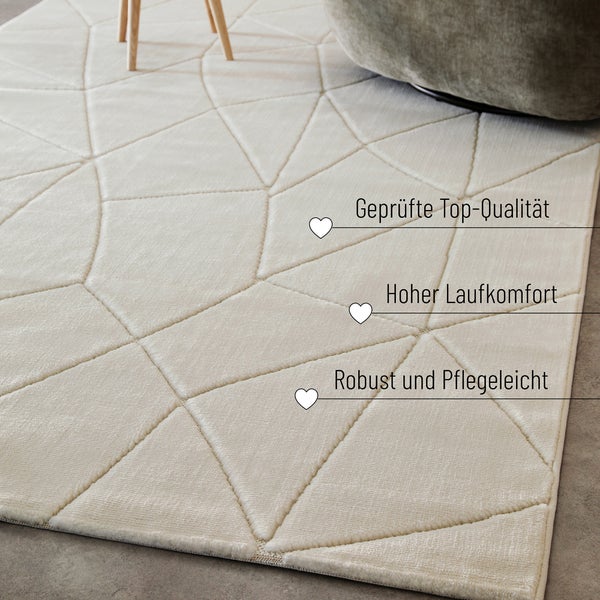 Kurzflorteppich Creme Weiß Unplugged WECONhome 200x290 cm