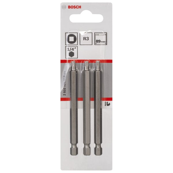 Bosch 3x Schrauberbit Extra-Hart, R3, 89 mm - 2608521119